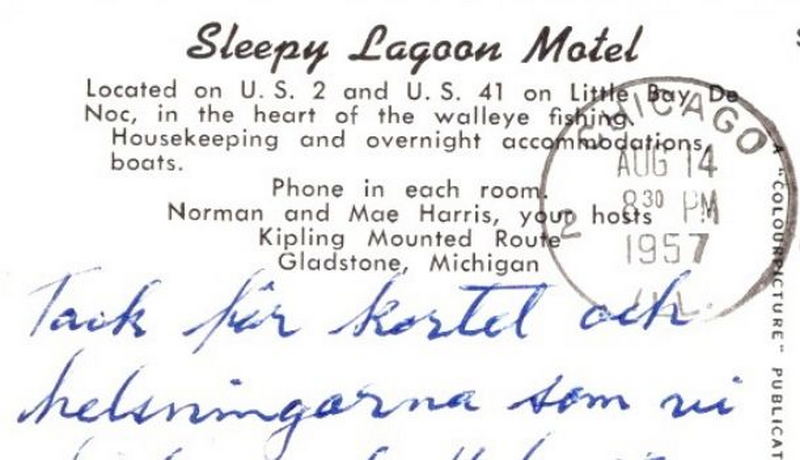 Sleepy Lagoon Motel - Vintage Postcard